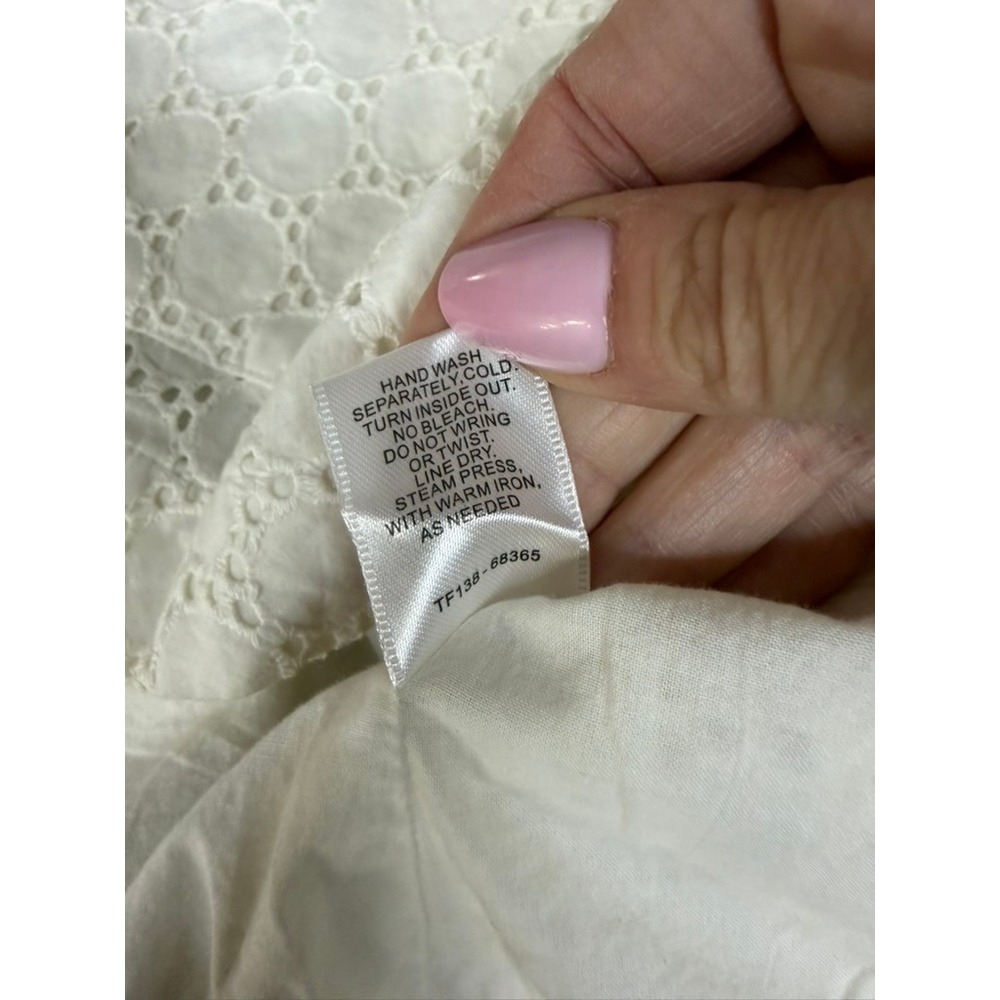Pendleton Womens White Eyelet Cotton Blazer Jacket 3/4 Sleeve Size M TF138-68365 - Picture 6 of 10